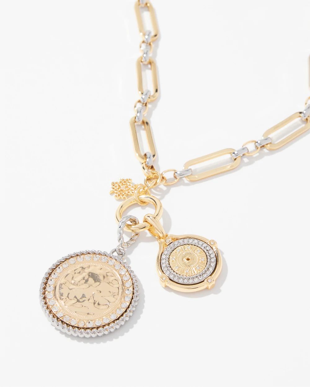 Mixed-Metal Convertible Toggle Coin Necklace | White House